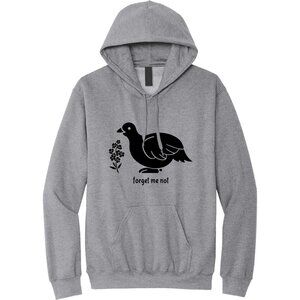 Forget Me Not Alaska Willow Ptarmigan Pullover Hoodie, Grey